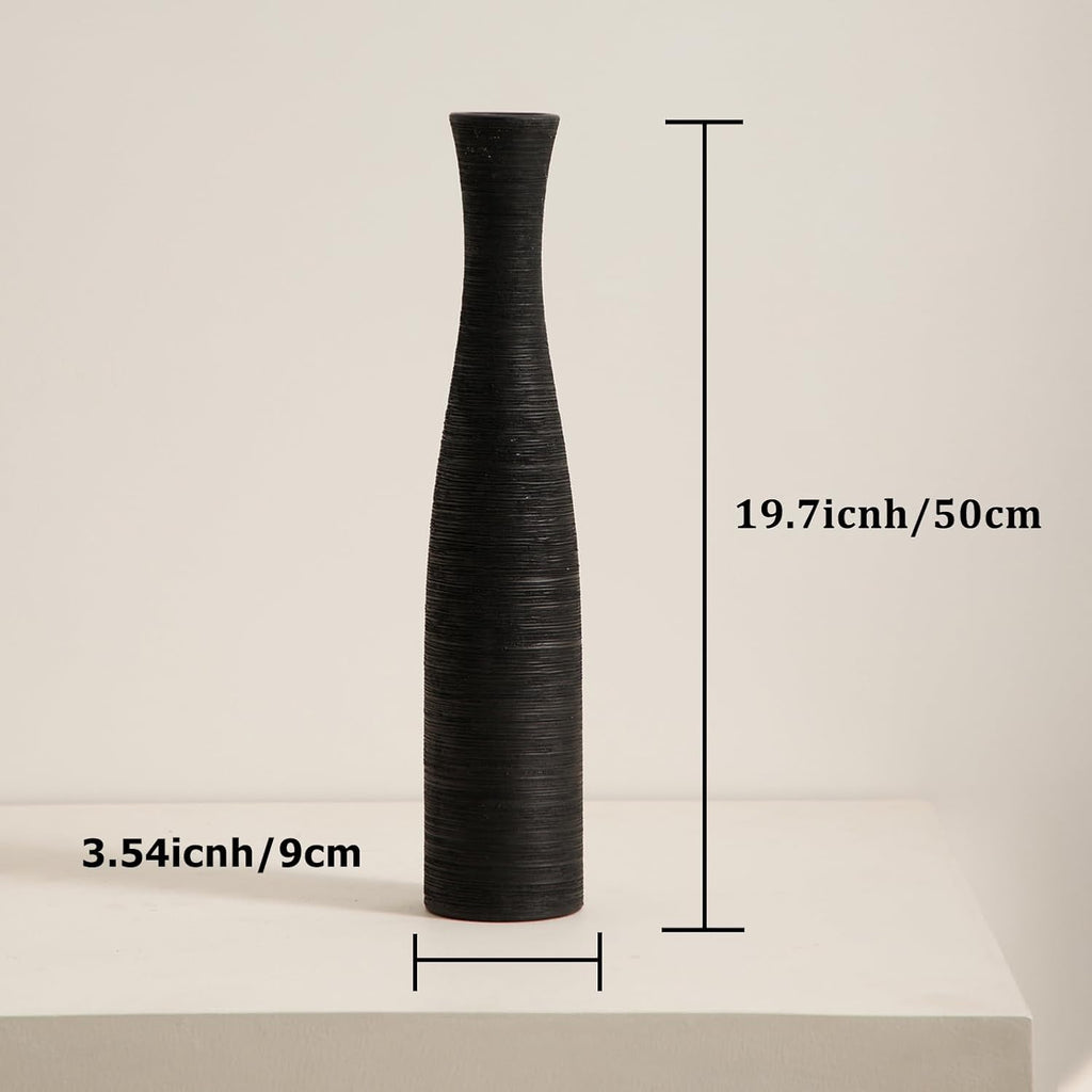 Tall Rustic Ceramic Floor Vase