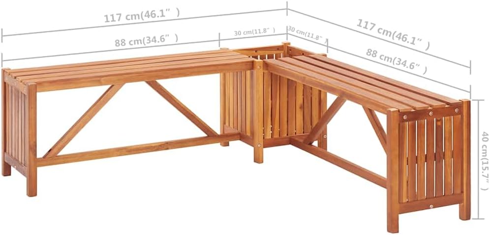 Solid Acacia Wood Garden Bench