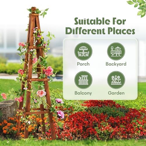 Wooden Obelisk Plant Trellis
