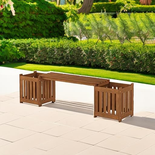 Hardwood Flowerbox With Bench