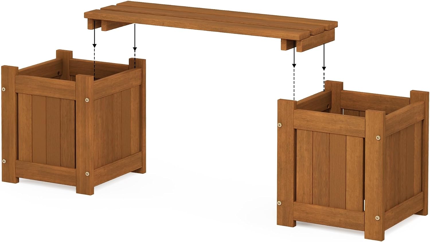 Hardwood Planter Box With Bench