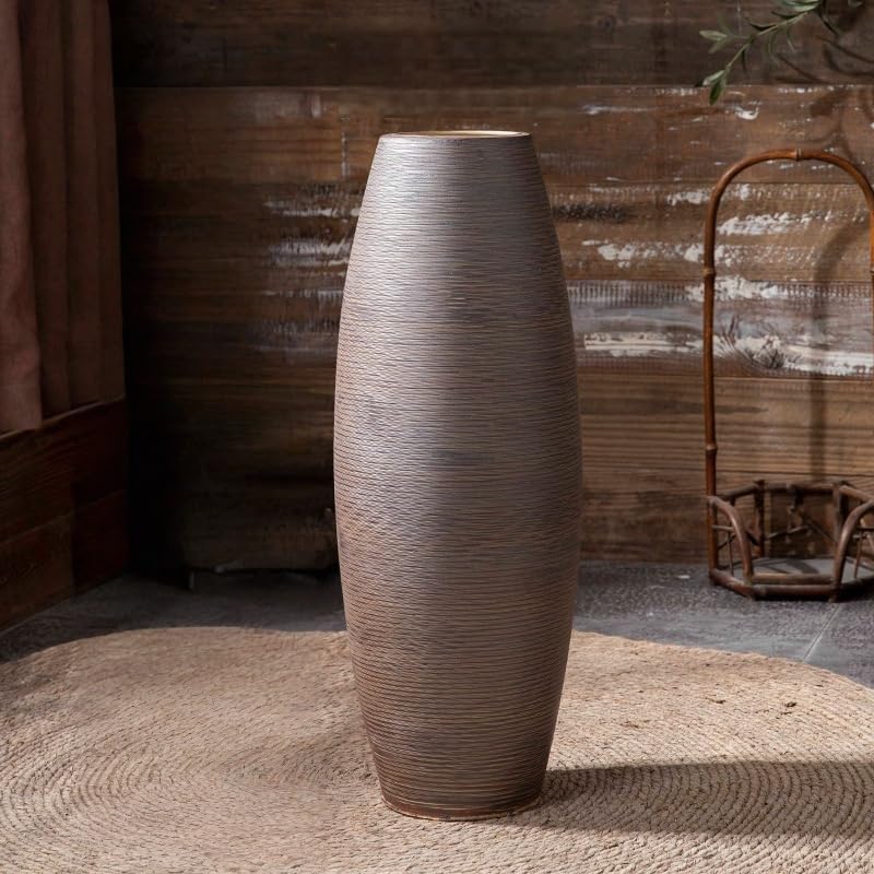 Vintage Textured Ceramic Floor Vase