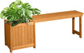 Wood Bench With Planter Box
