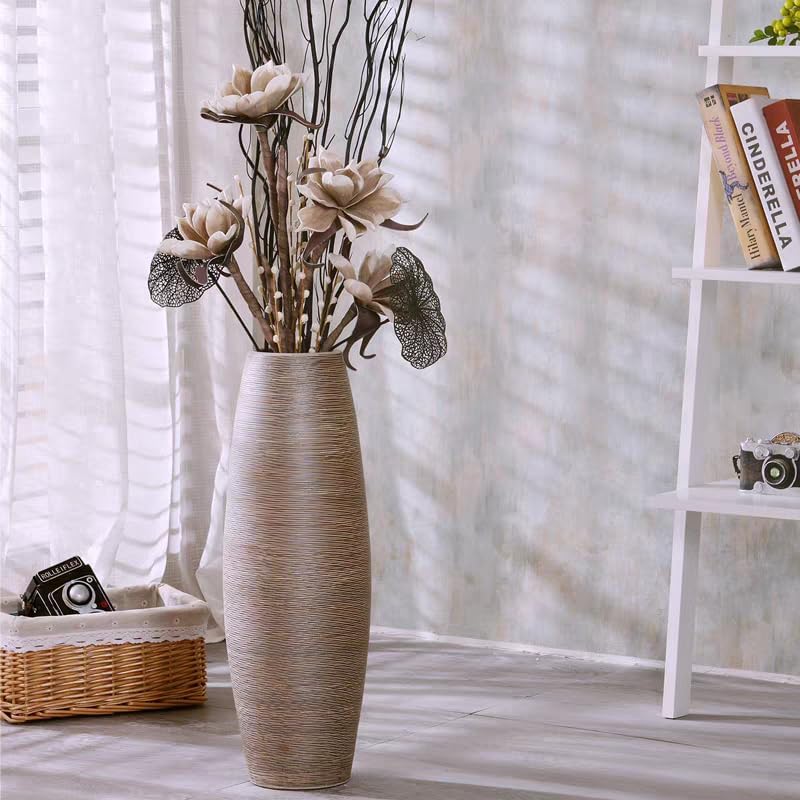 Vintage Textured Ceramic Floor Vase