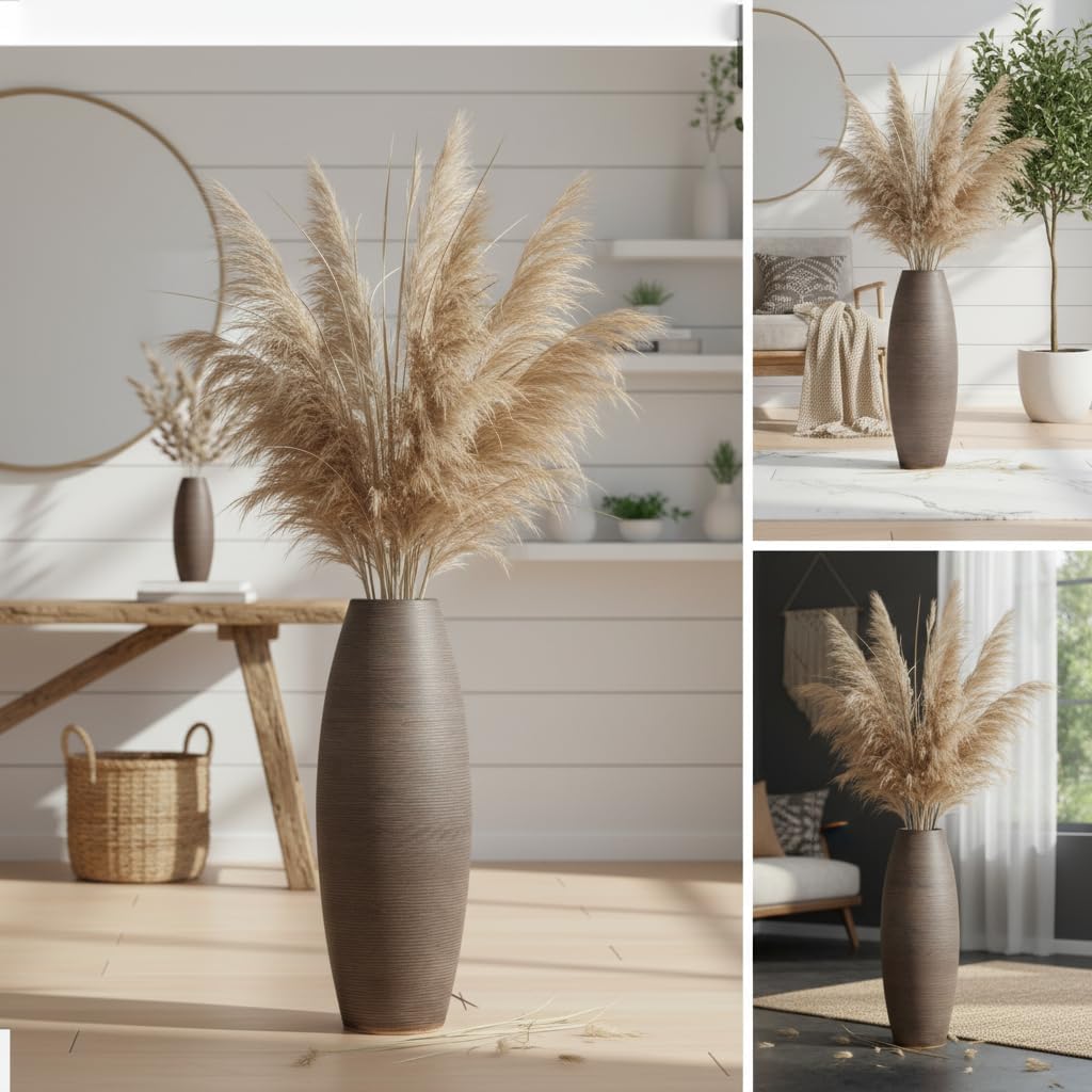 Vintage Textured Ceramic Floor Vase