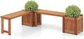 Wood Bench With Raised Planters