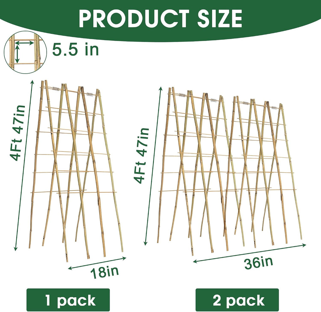 Foldable A-Frame Bamboo Trellis