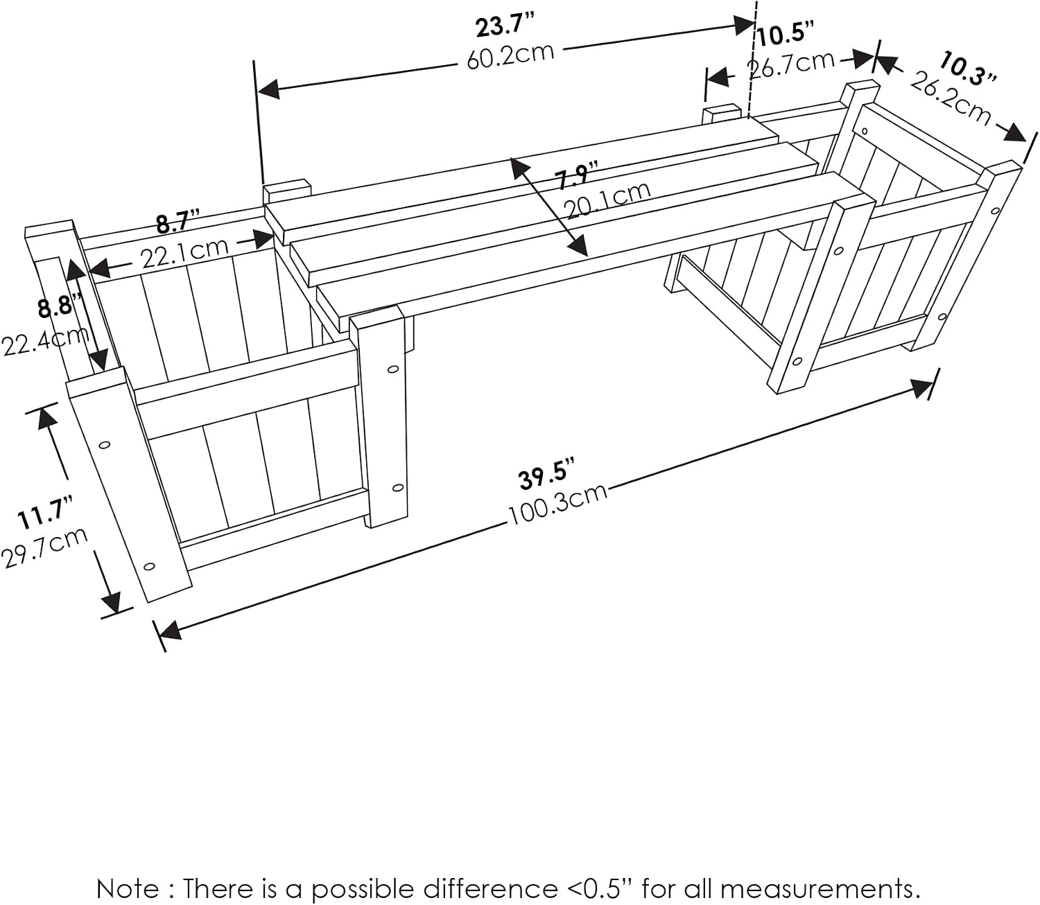 Hardwood Planter Box With Bench