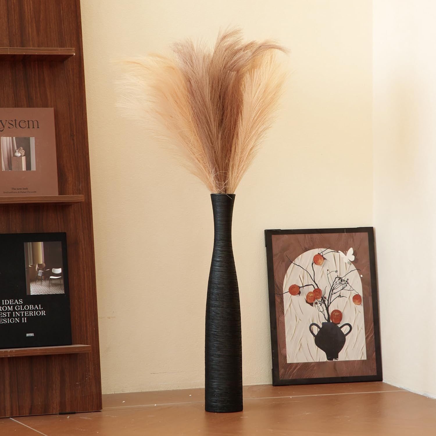 Tall Rustic Ceramic Floor Vase