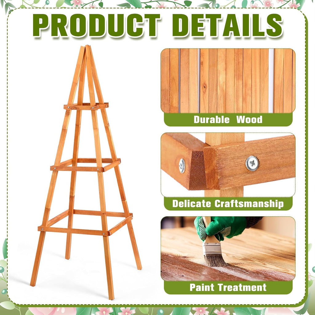 Tall Wooden Obelisk Plant Trellis