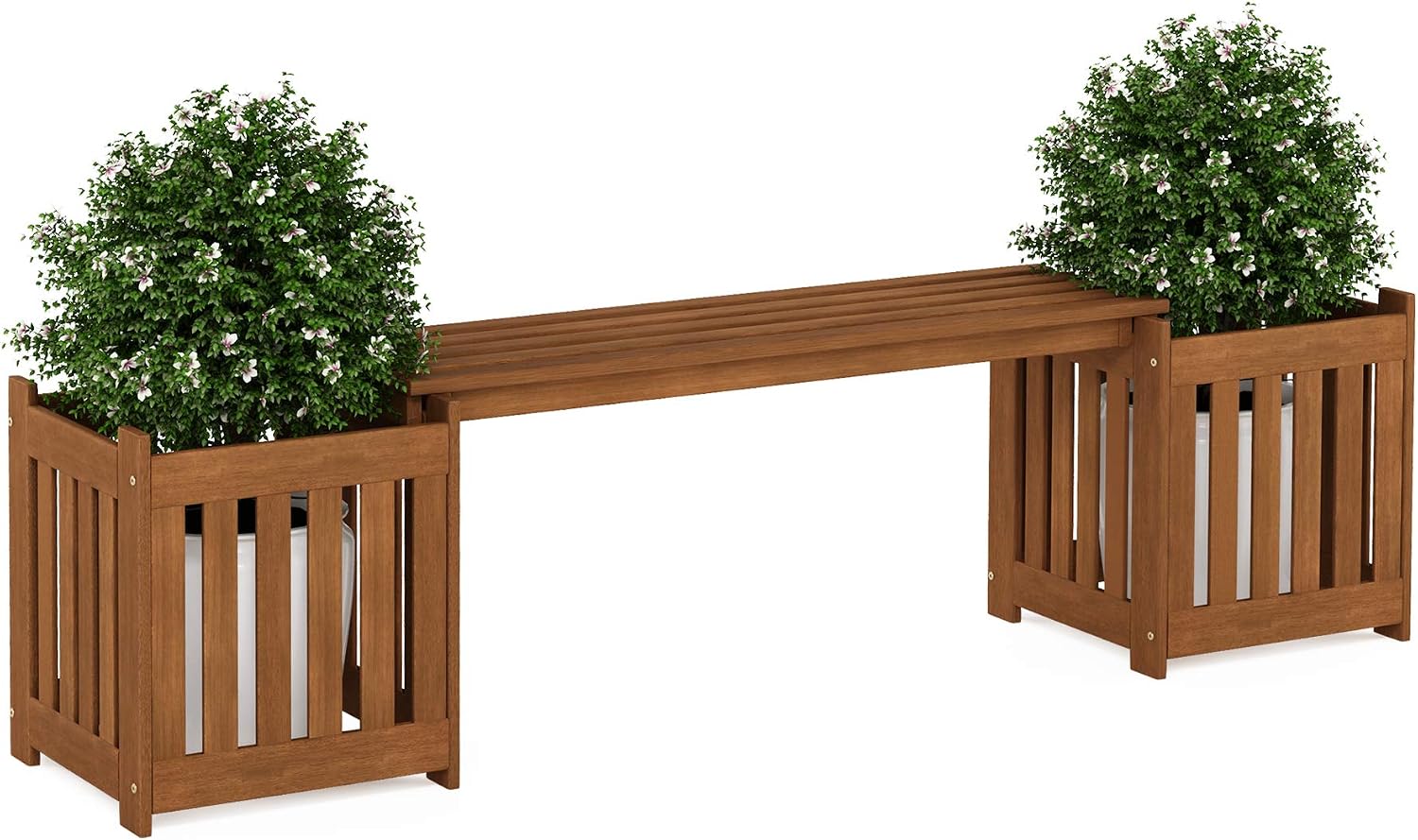 Hardwood Flowerbox With Bench