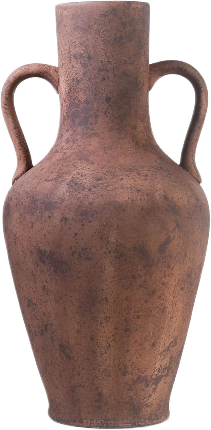 Terracotta Ceramic Vase With Handles