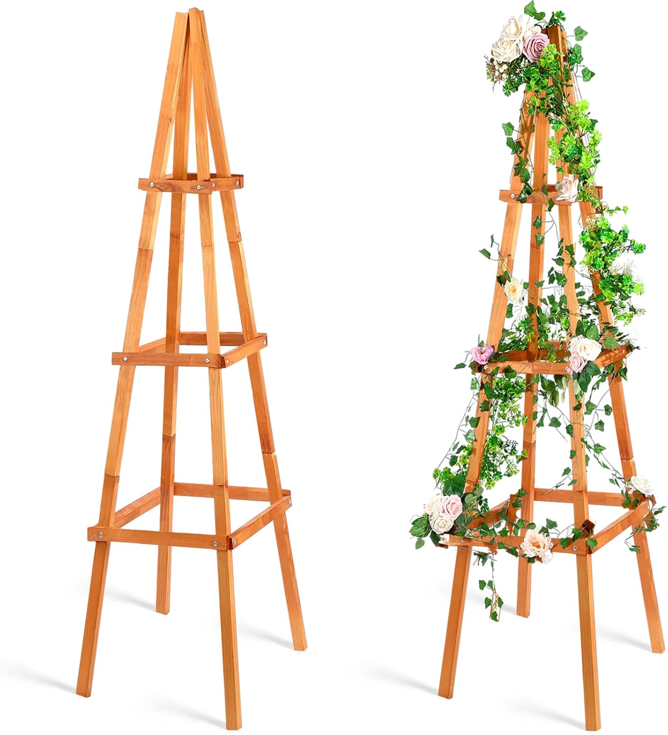 Tall Wooden Obelisk Plant Trellis