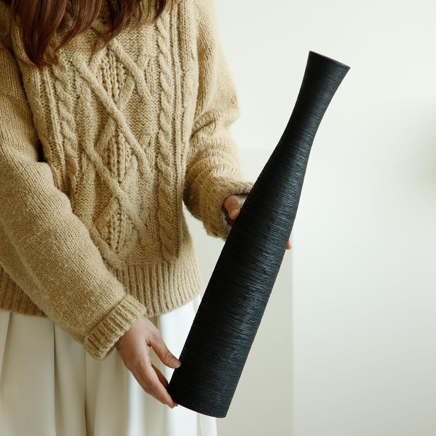 Tall Rustic Ceramic Floor Vase