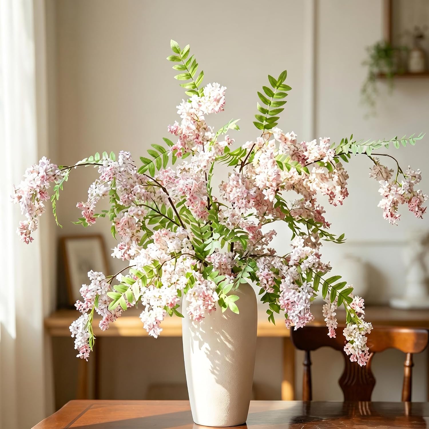 Cream White Textured Ceramic Vase