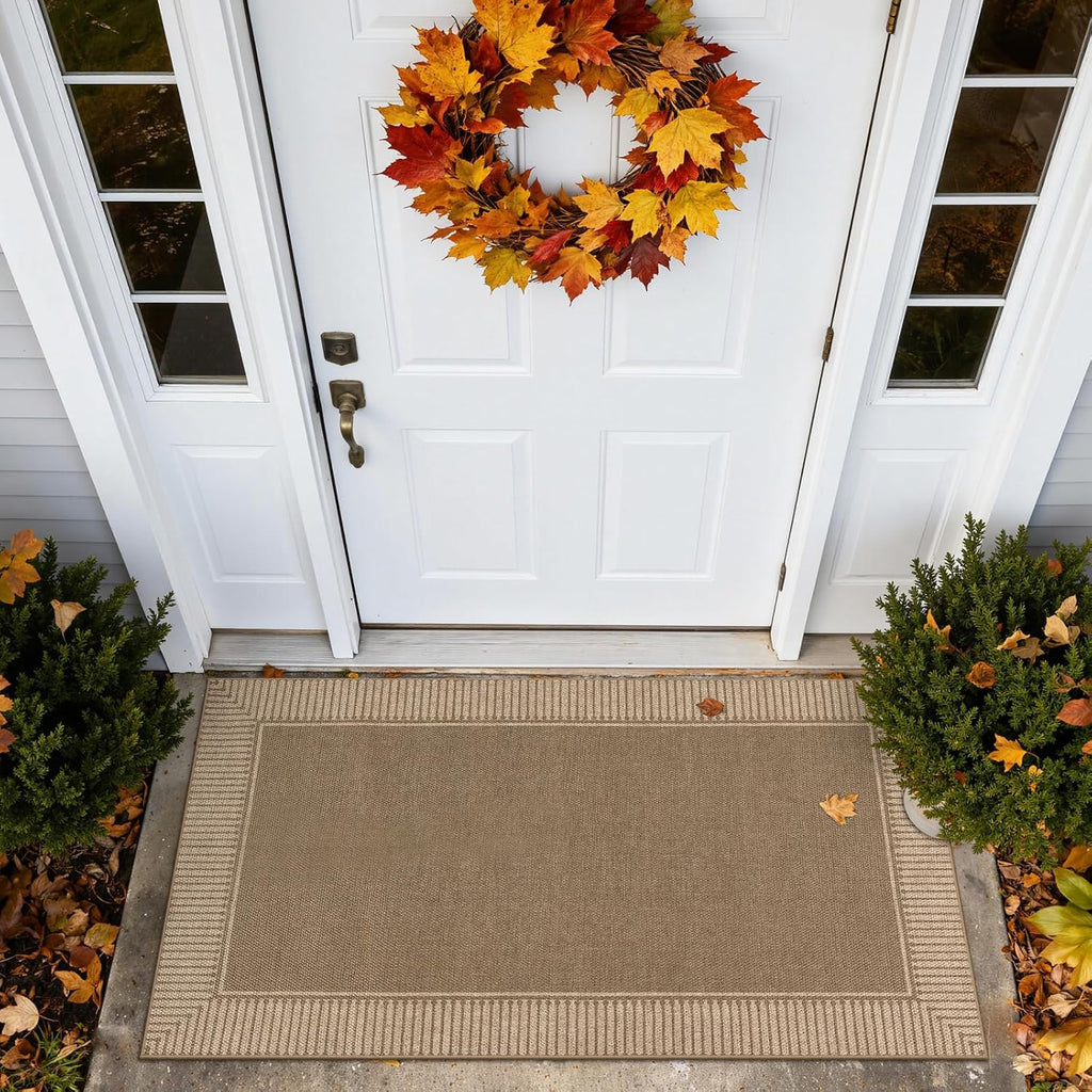 Striped Jute Indoor Outdoor Rug