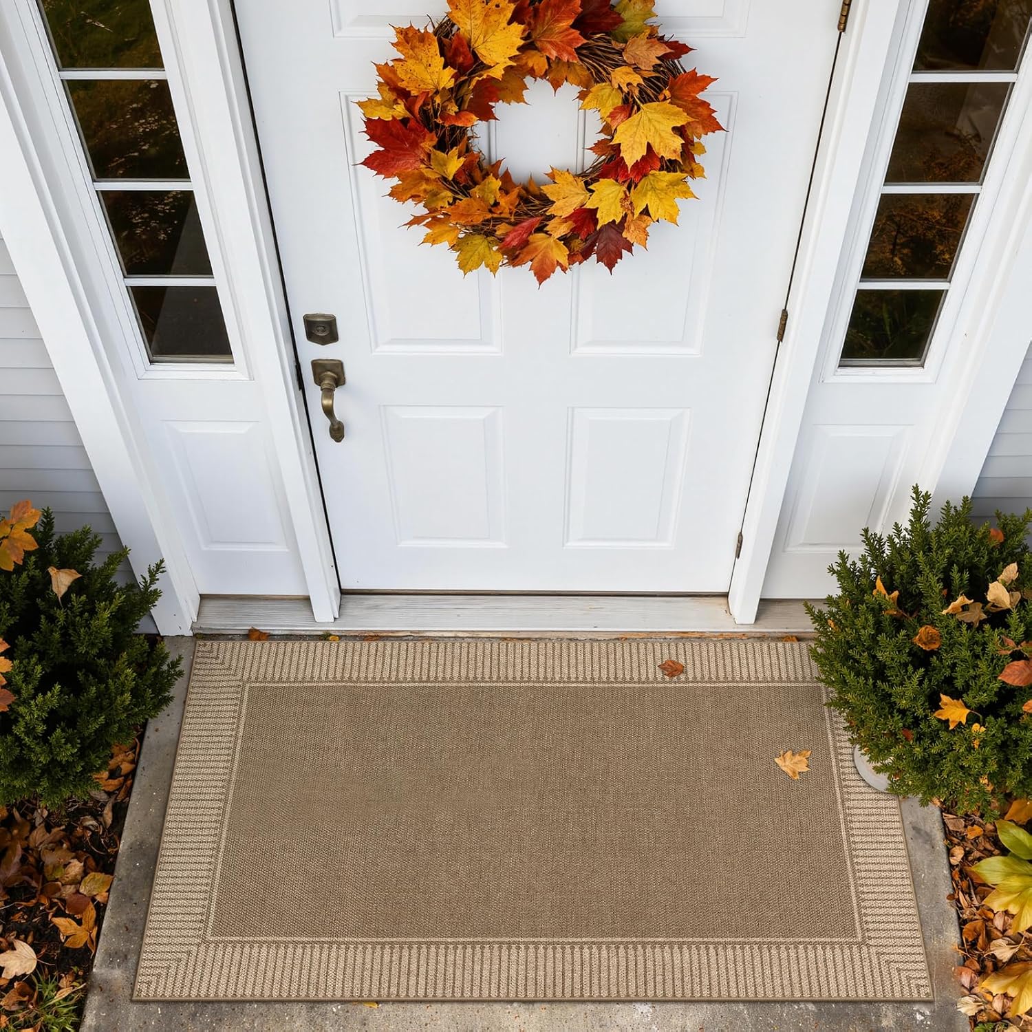 Striped Jute Indoor Outdoor Rug