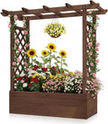 Wooden Raised Bed With Trellis Roof