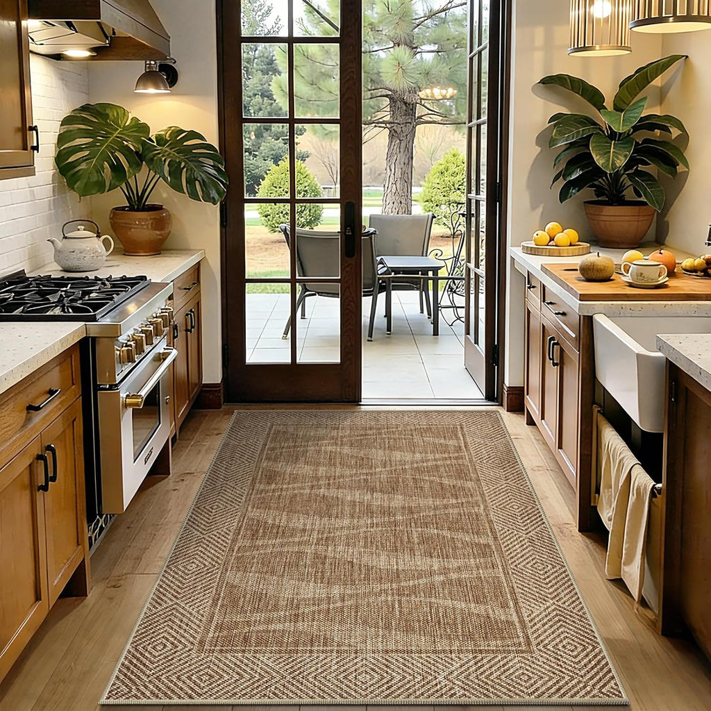 Bordered Light Brown Jute Rug