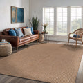 Solid Natural Woven Jute Area Rug