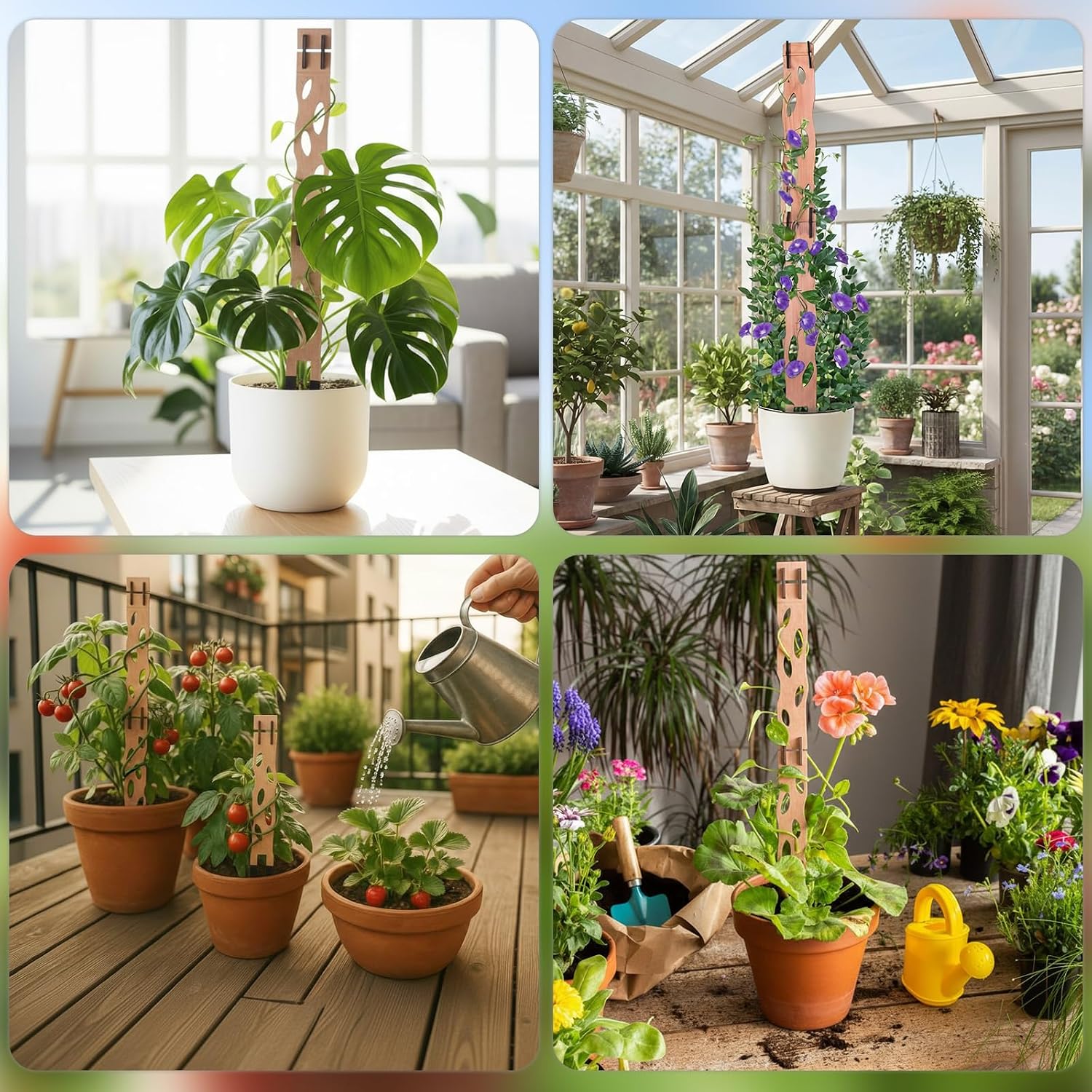 Modular Wooden Plant Trellis Sets