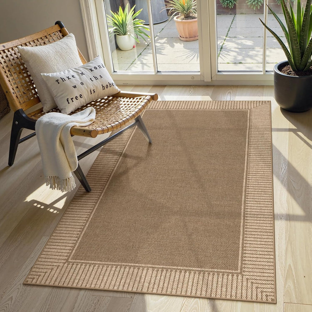 Striped Jute Indoor Outdoor Rug