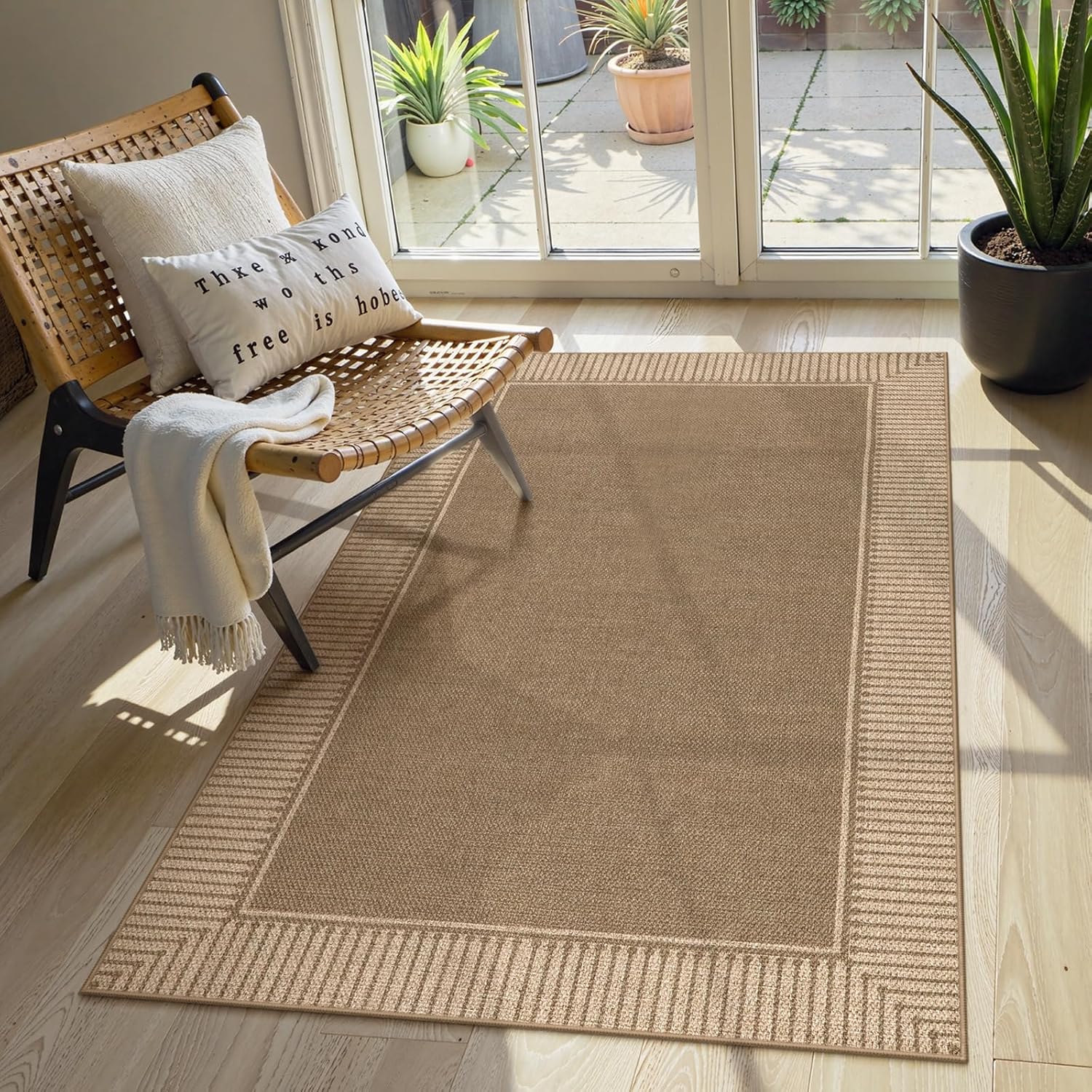 Striped Jute Indoor Outdoor Rug