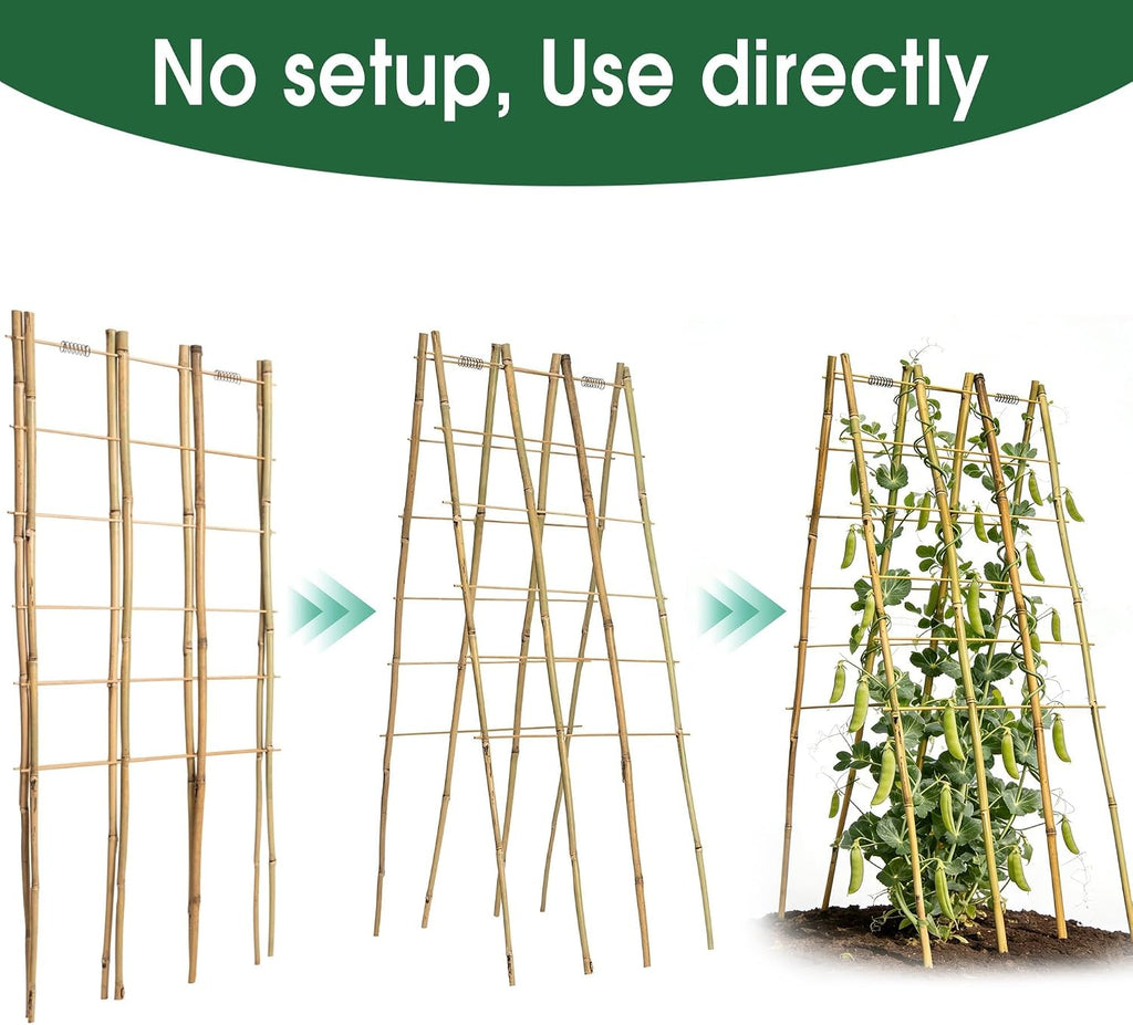Foldable A-Frame Bamboo Trellis