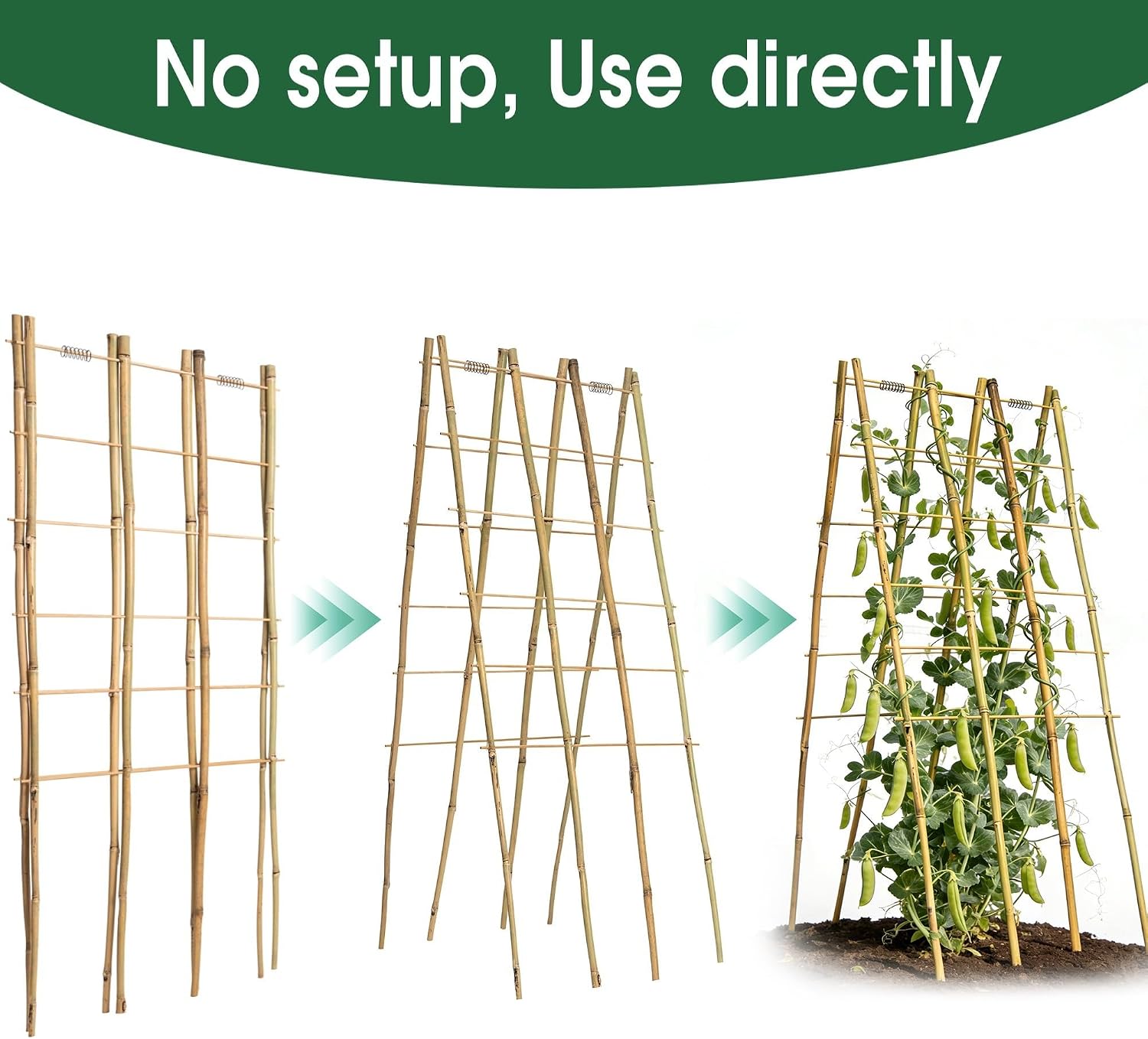 Foldable A-Frame Bamboo Trellis