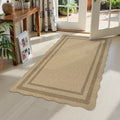 Scalloped Tan Jute Area Rug