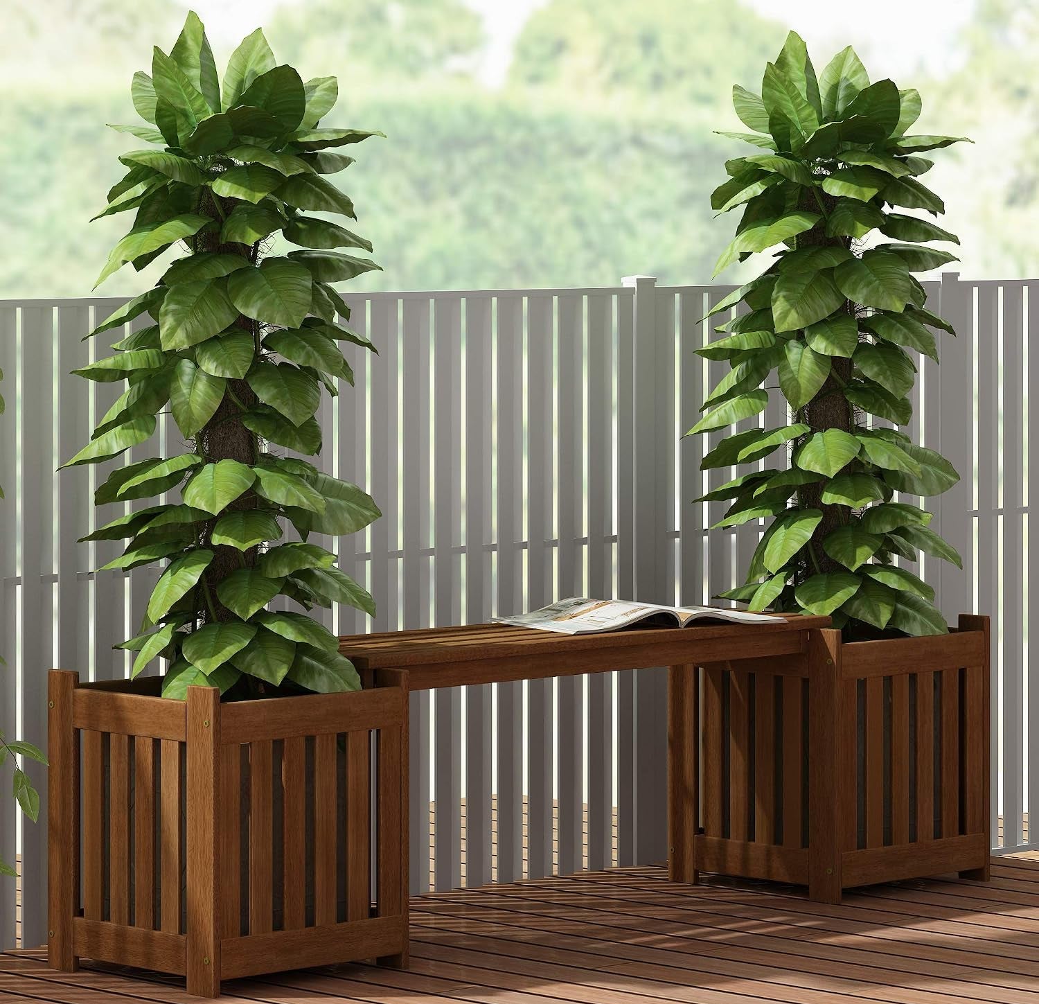 Hardwood Flowerbox With Bench