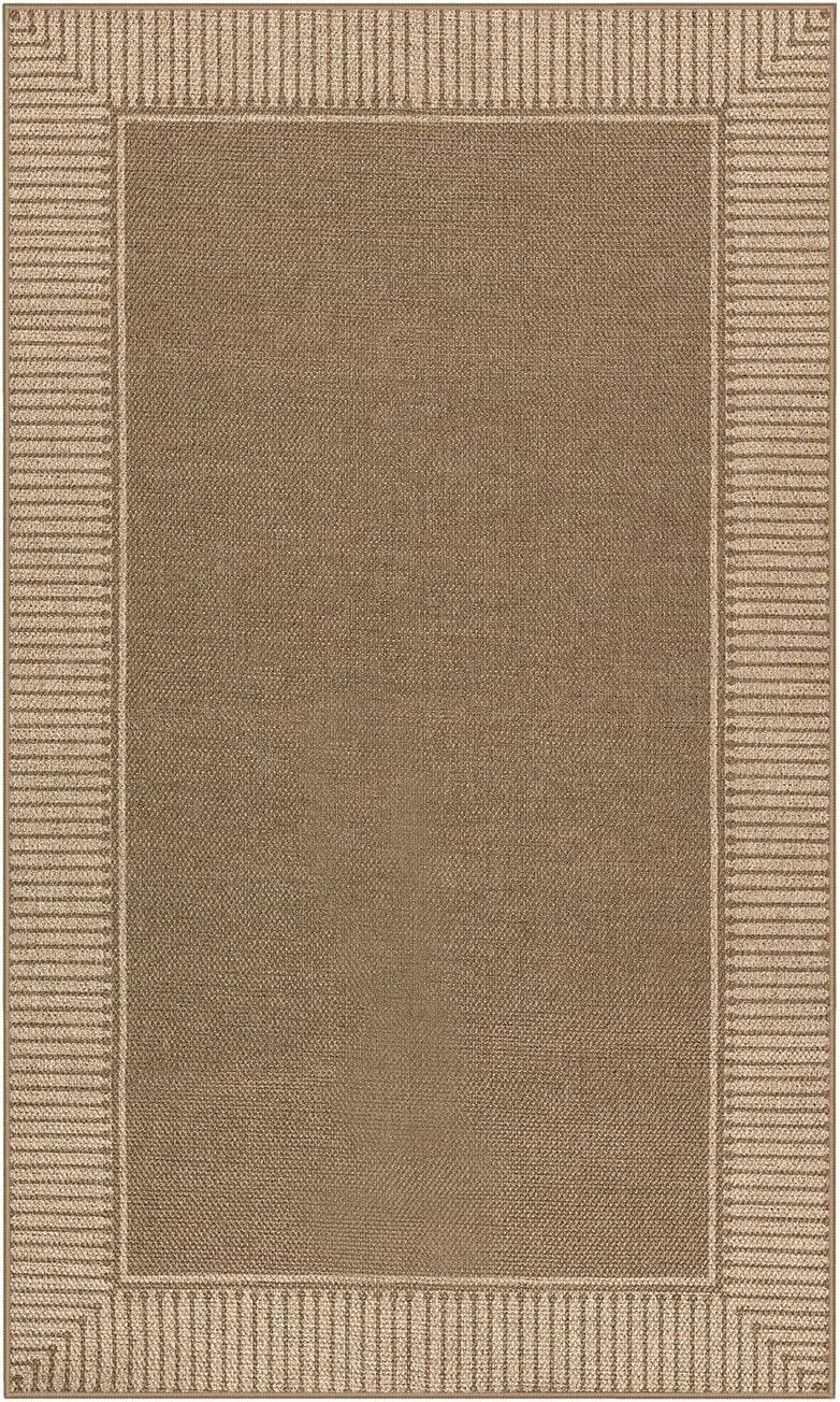 Striped Jute Indoor Outdoor Rug