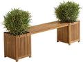 Acacia Wood Bench with Planter Boxes