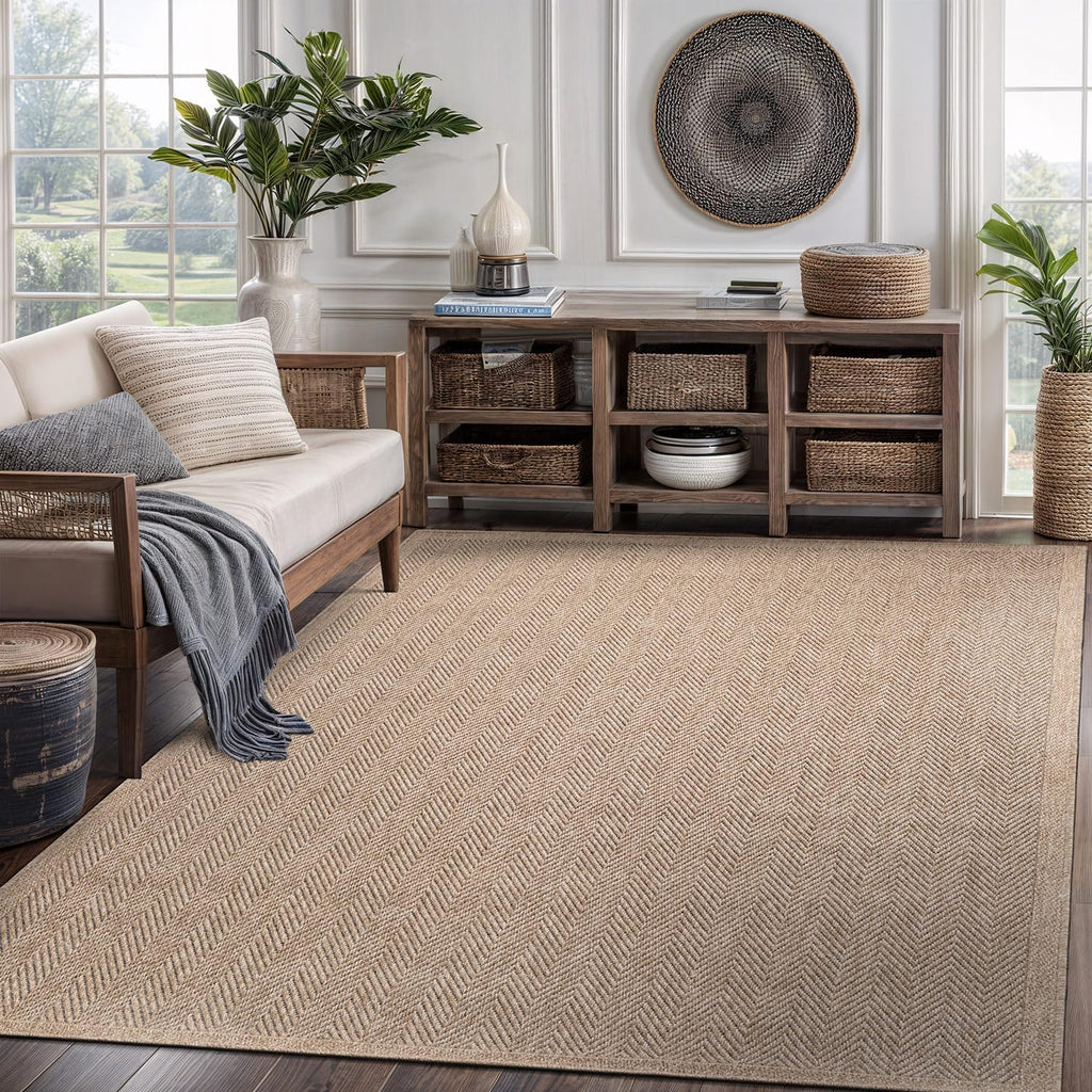 Herringbone Natural Jute Area Rug