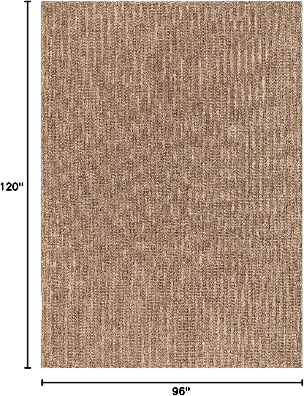 Solid Natural Woven Jute Area Rug