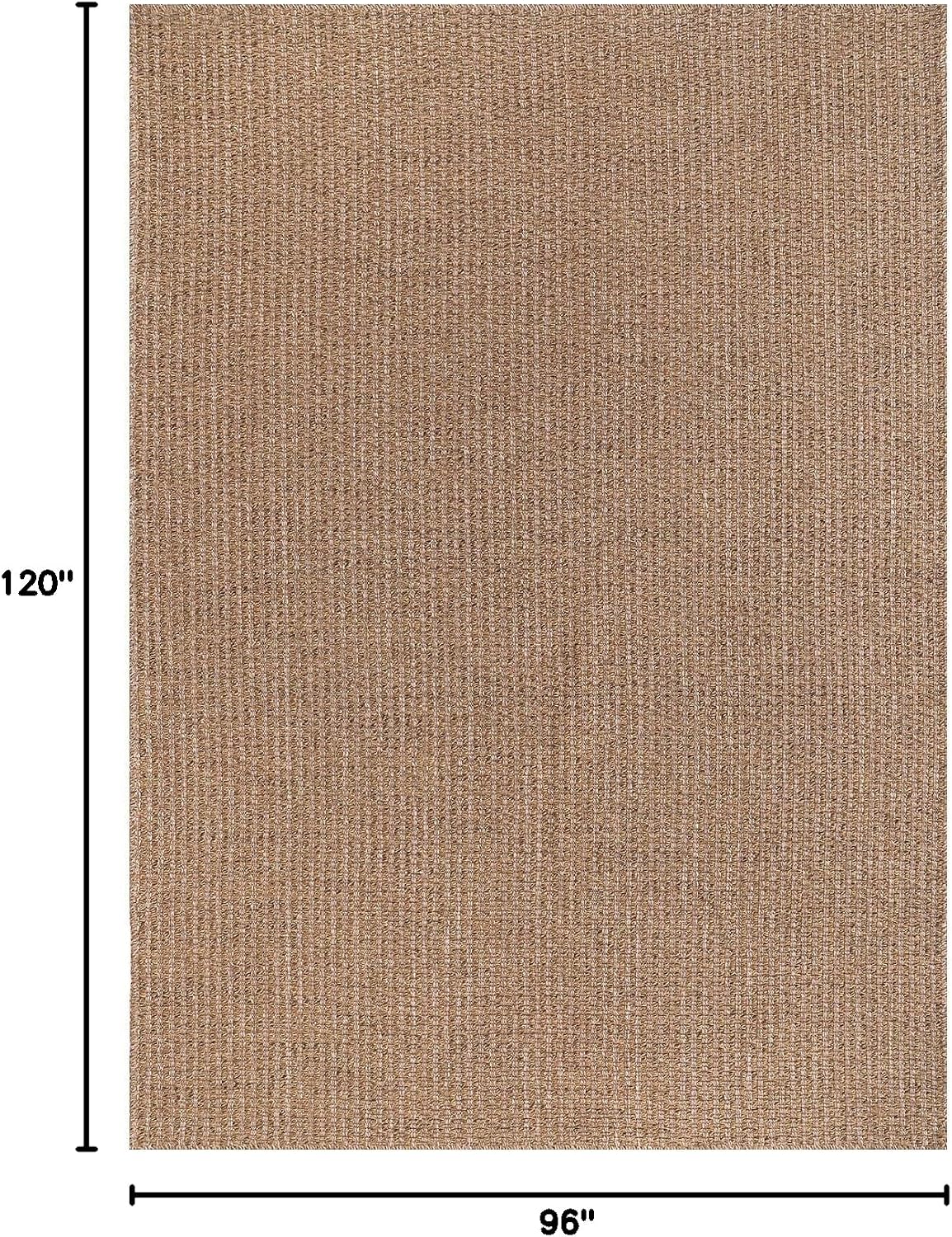 Solid Natural Woven Jute Area Rug
