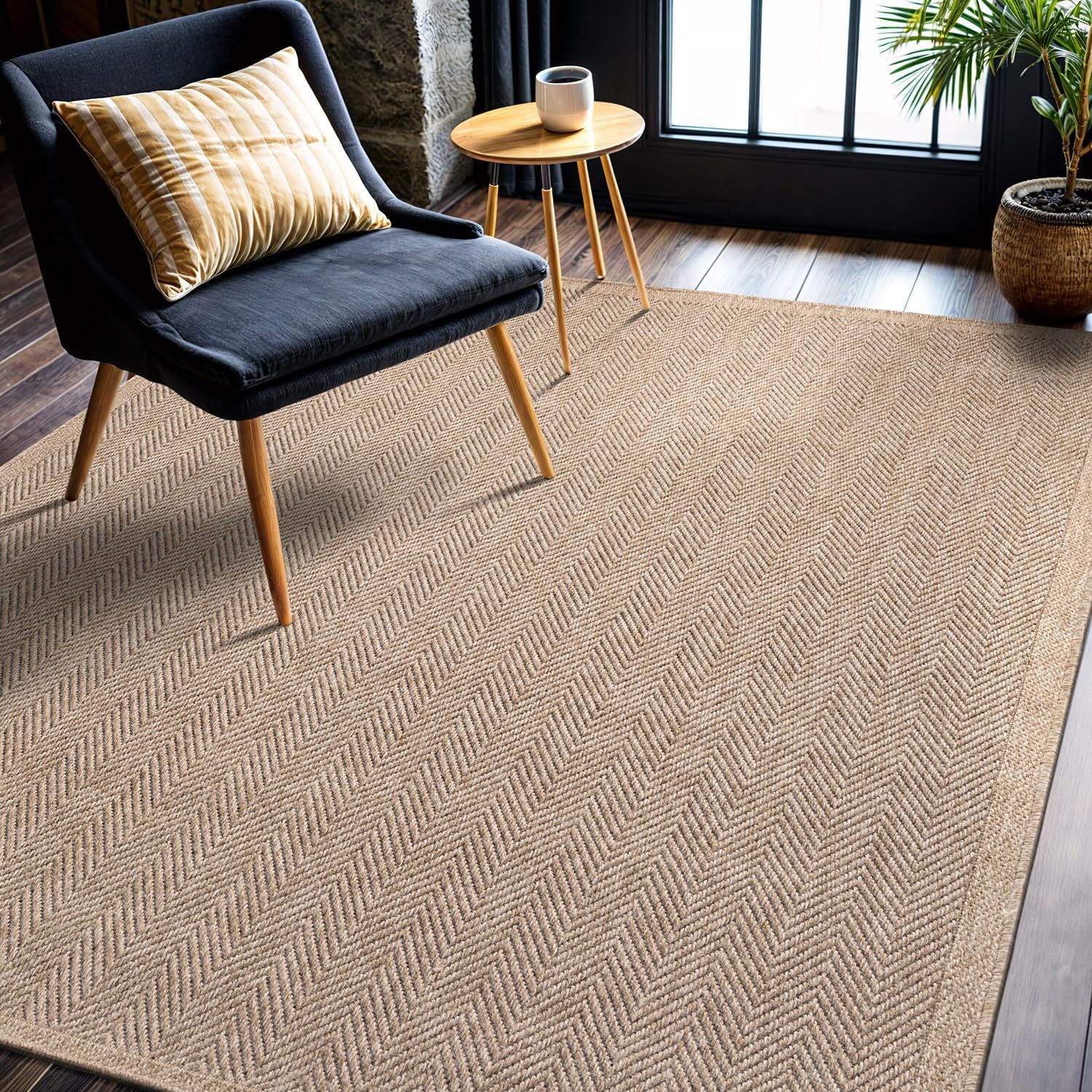 Herringbone Natural Jute Area Rug