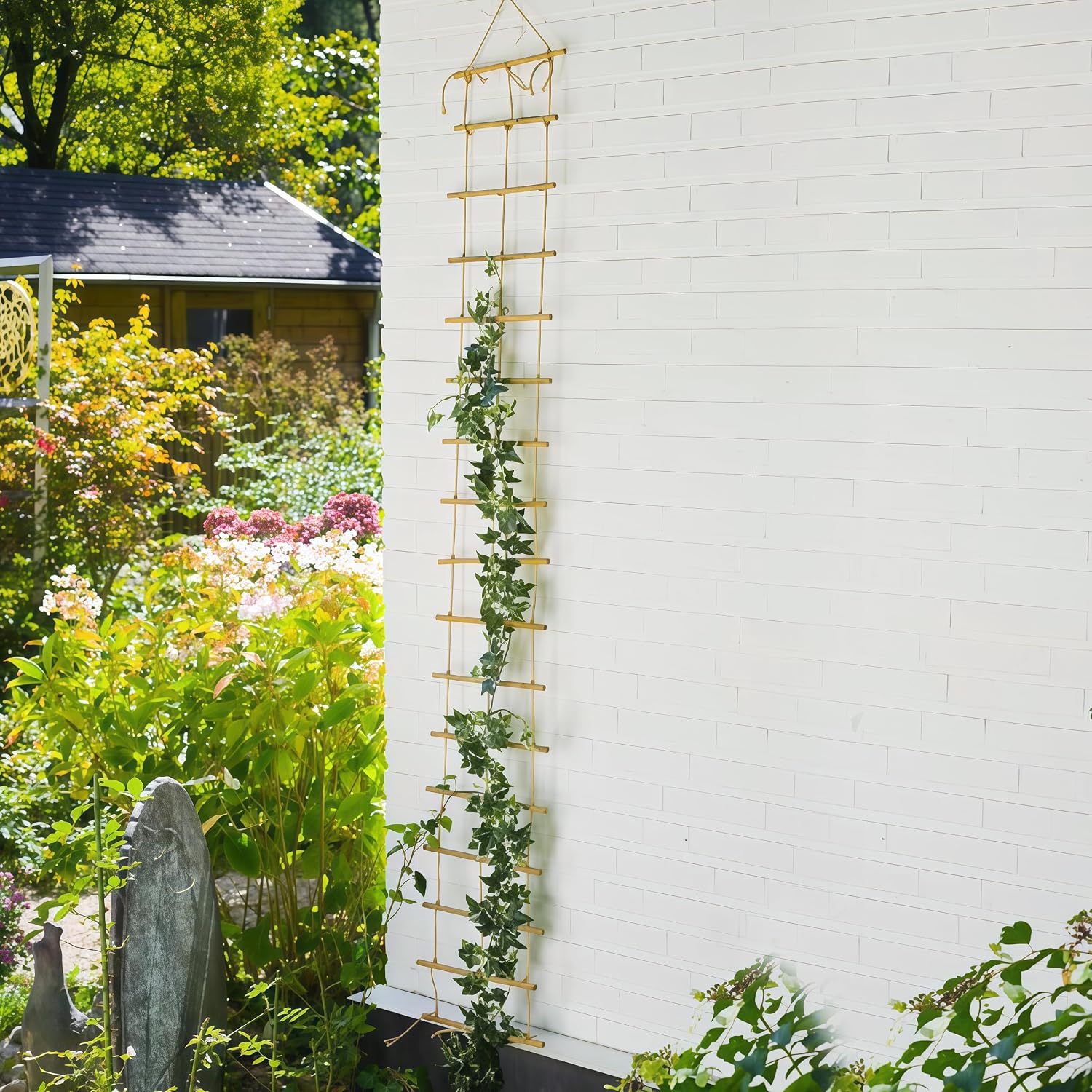 Bamboo Ladder Climbing Plant Trellis
