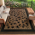Bohemian Floral Jute Outdoor Rug