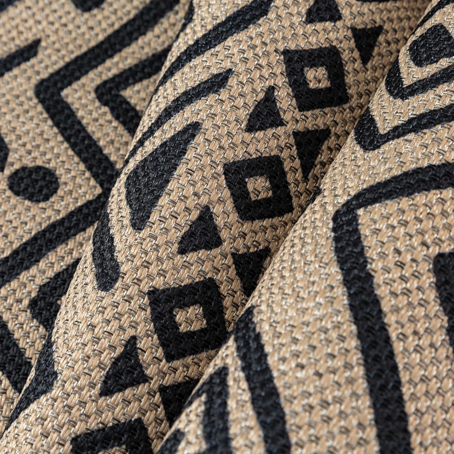 Boho Black Jute Outdoor Rug