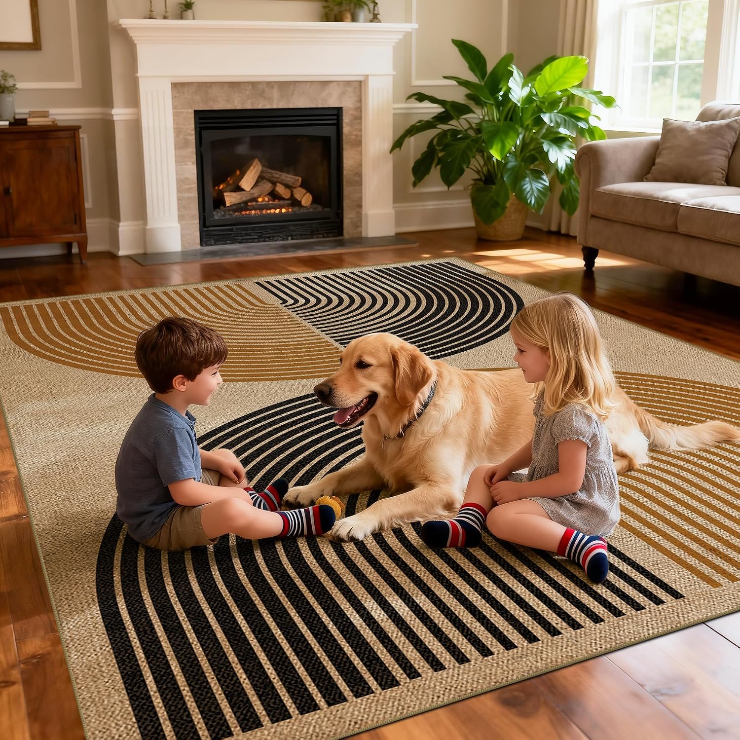 Geometric Jute Indoor Outdoor Rug