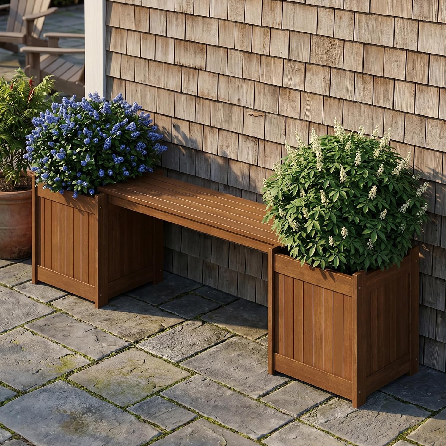 Flower Box With Built-in Bench